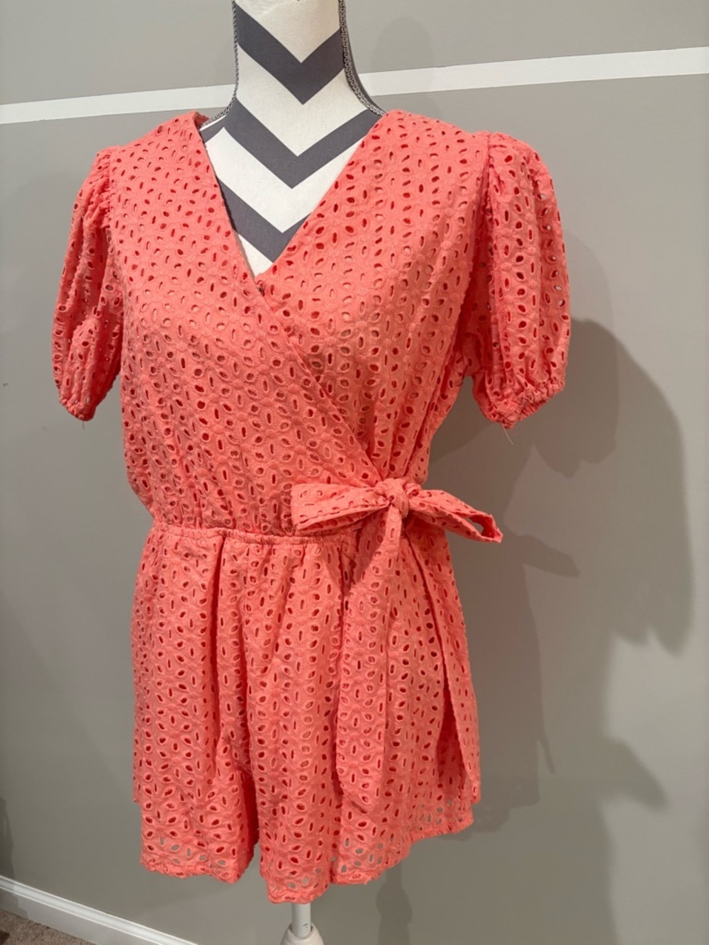 NWT Coral Eyelet Romper